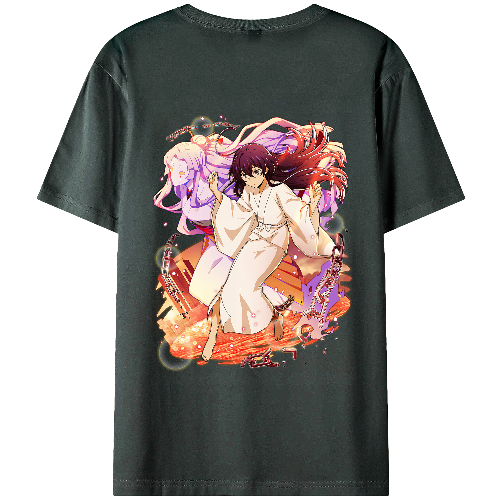 （画像用） 文豪ストレイドッグス Bungo Stray Dogs 綿100％ メンズ半袖Tシャツ（バックプリント） 通気性